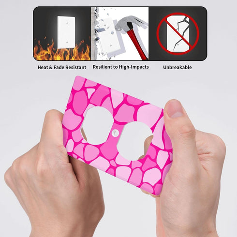Pink Single Duplex Outlet Light Switch Plate Cover for Home, Bedroom, Kitchen - Decorative 4.5 * 2.76 Inches