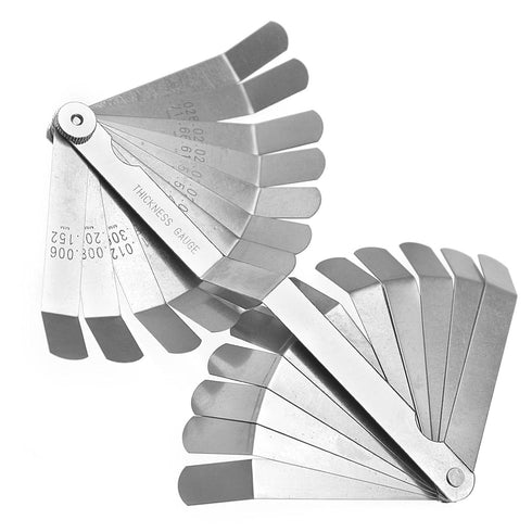Create idea Stainless Steel Feeler with 26 Blades Dual Sided Gage Laser Reading Combination Feeler Offset Gauge Metric