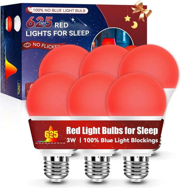 Neporal 625nm Red Light Bulbs for Sleep 3W, 100% Blue Light Blocking