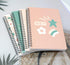 Yansanido Spiral Notebook, 4 Pcs A5 Cherry Design Hardcover, 80 Sheets - 160 Pages for Study Notes