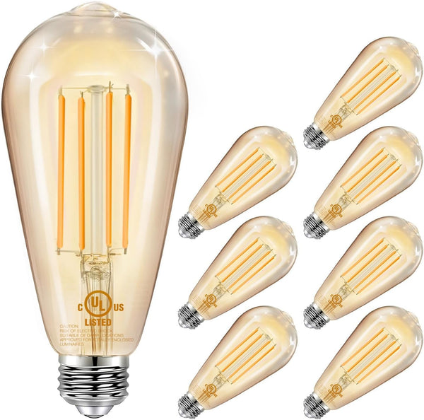DAYBETTER 8 Pack Vintage LED Edison Bulbs, E26 Led Bulb 60W Equivalent,