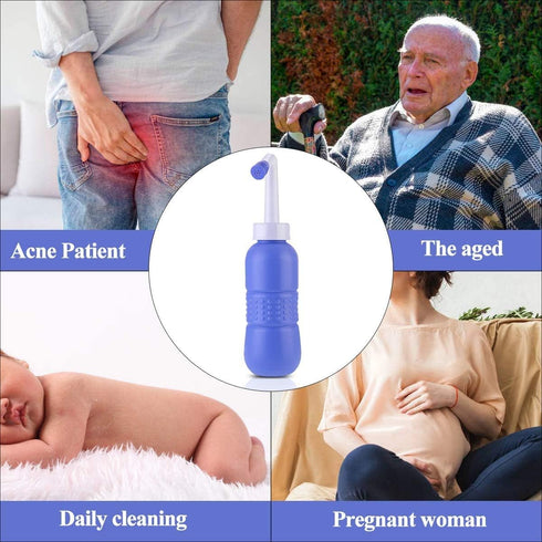 Portable Bidet Bottle for Travel - Personal Hygiene Care Manual Bidet (11in) in Blue