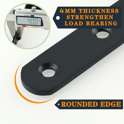 4 5 X5 Inch Alise PCS L Brackets Heavy Duty Corner Bracket, Black Floating Shelf Brackets for Shelves, Stainless Steel