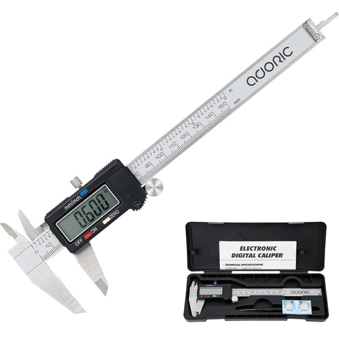 Adoric Digital Caliper, Electronic Stainless Steel Body with Large LCD Screen, 0-6 Inches, Inch/Millimeter Conversion
