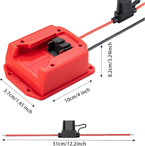 Power Wheel Adapter for Milwaukee 18V Lithium Battery Adapter with Fuse & Wire Terminal,14 Gauge Wire Power Convertor for DIY RC Trucks, RC Toys, Robotics, Work Lights