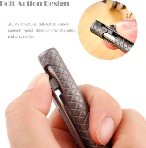 Titanium Ballpoint EDC Pen with Clip - Refillable Writing Pen for Everyday Carry