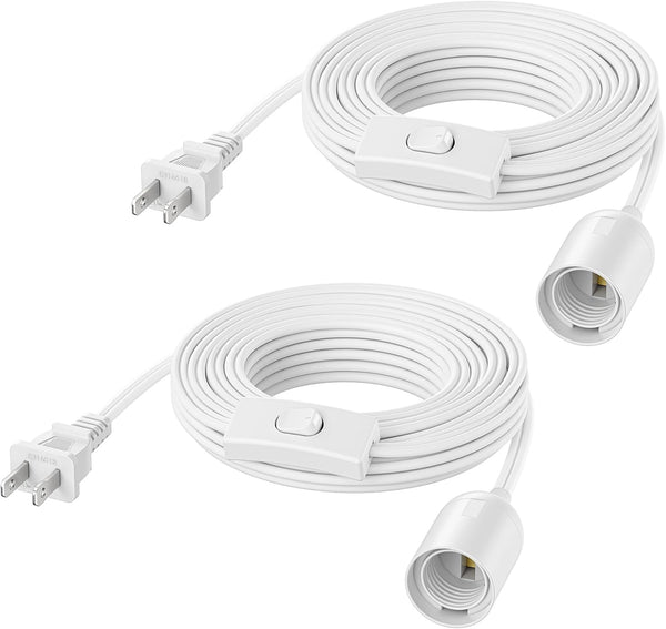 Cable Matters 2-Pack Hanging Light Cord with Switch - 15ft, Pendant Light