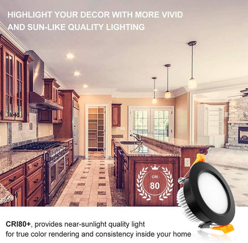 YGS-Tech 2 Inch Dimmable LED Recessed Lighting Downlight, 3W (35W Halogen Equivalent), 3000K Warm White Ceiling Light