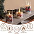 Set 3 Eywamage Christmas Glass Flameless Candles with Remote, Flickering LED Pillar Candles Holiday Table Decor Gift