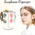 LSK Metal Sunglasses Organizer, Glasses Holder Stand with Storage Tray, Anti-Slip Pads for Tabletop, Desk, Dresser
