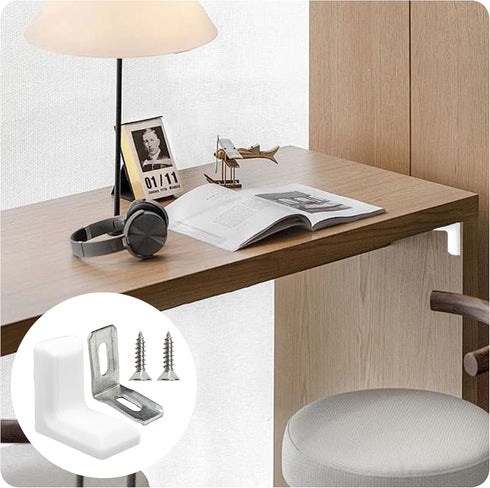 Runseaway 40Pcs 1" L Shaped Angle Brackets, Metal Plastic Right Angle Corner Brace Joint with White Cover for Shelves