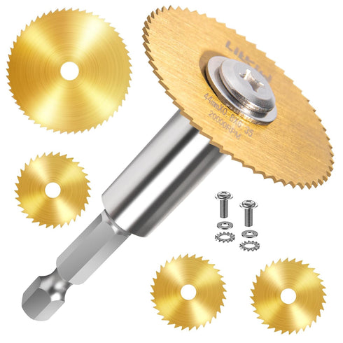 1/4-Inch Hex Shank with 4PCS Rotary Drill Saw Blades, HSS Saw Disc Wheel Cutting Blades for Rotary Tools