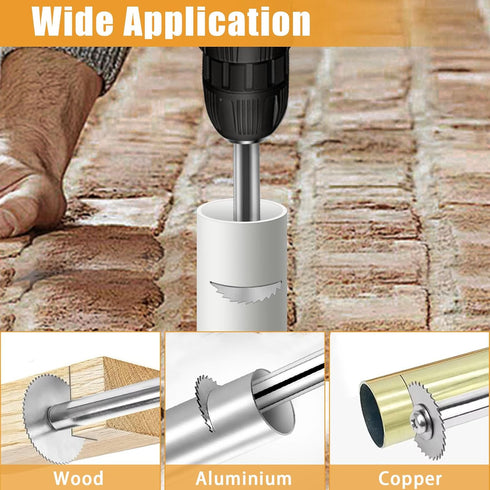 6pcs 2pc 1/4" FOTYBEl Cutting Wheel for Drill, Rotary Tool Cutting Discs with Steel Saw Blades, Hex Short Shank