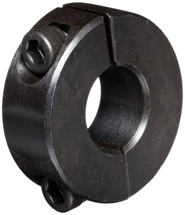 2C-050 Black Oxide Plated Steel Clamping Collar, 1/2" Bore Size, 1-1/8" OD, #8-32 x 1/2" Set Screw