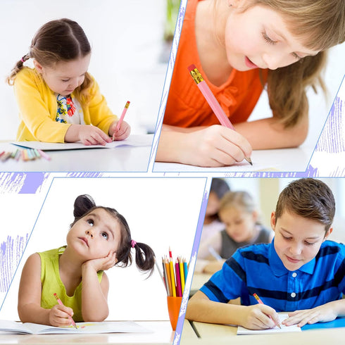 Zonon 24 Pieces Back to School Half Golf Pencils with Eraser Easy to Hold Graphite HB Pencils for Wedding Office (Pink)