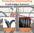 J-TECH DYNAMICS 12MM 4FT 7FT 10FT 15FT 25FT 30FT 10FT) Security Cable with Loops, Heavy Duty Lock Cable, Vinyl Coated