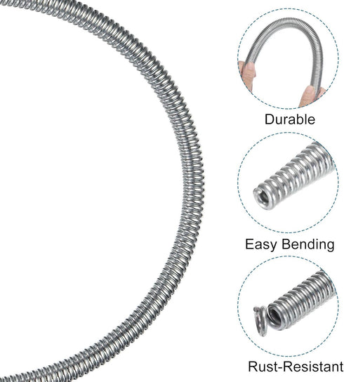MECCANIXITY Spring Tube Bender, OD 9mm/0.35" Steel Spring Pipe for 1/2" Copper Pipe, 1100mm/43.31" Long for Home