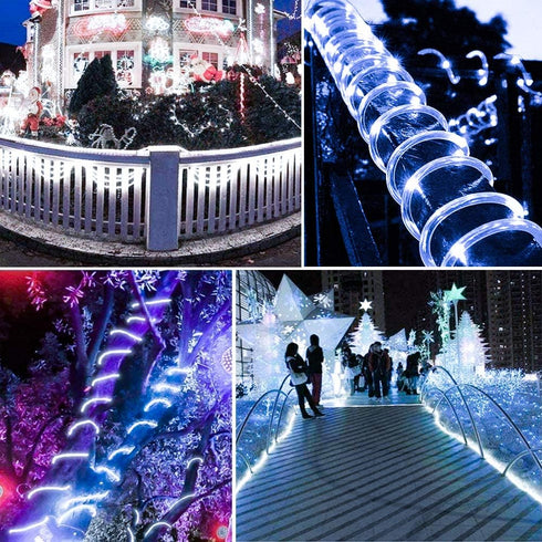 33FT 100LED IP65 Honche Solar Rope Light Waterproof Outdoor LED Copper Fairy String Tube Lights for Party Gazebo Garden