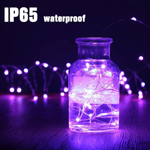 XINKAITE (10FT/3Meters) Purple Fairy Lights - Waterproof LED Starry String Lights for Indoor & Outdoor DIY Decoration