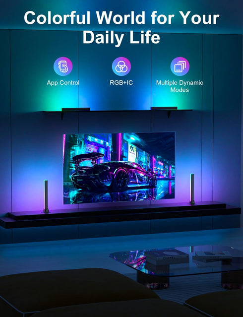 RGB Light Bar, Smart LED Light Bar Work with Alexa, Music Sync, APP & Remote Control, USB Powered TV Backlight, Color
