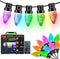 Dynamic C9 Christmas Lights Outdoor, 33Ft 50 LED Smart RGB, APP Remote