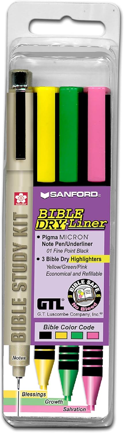 Bible Study-Dry-Liner Marking Kit, 3 Hi-lighter/1 Underliner