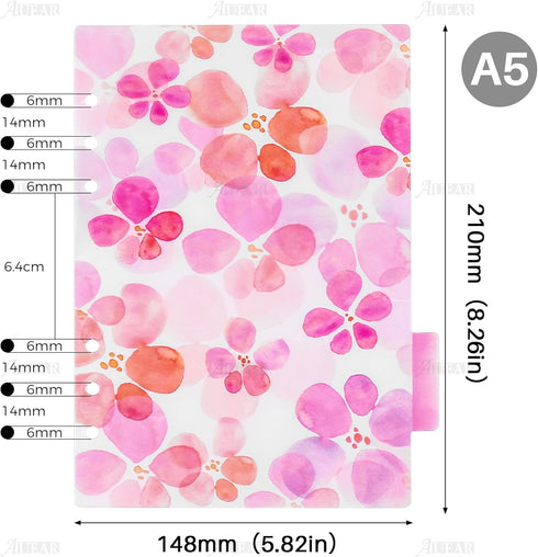 AUEAR 12 Pack A5 Binder Index Dividers - Plastic Insertable Tab Translucent for 6-Ring Planner, Cards, Notebook, Travel