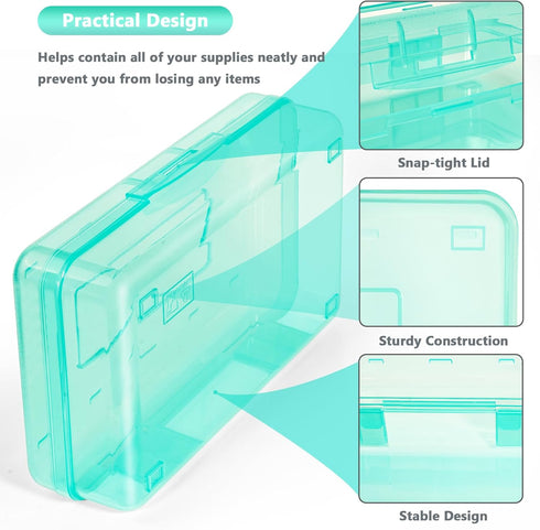 Large Capacity Pencil Box, Plastic Pencil Case for Kids, Girls, Boys, Adults with Snap-Tight Lid