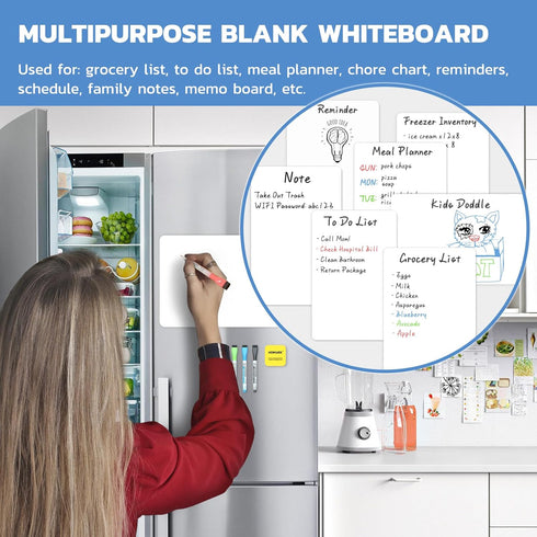 Magnetic Whiteboard for Fridge, Small Dry Erase Board with 4 Markers and 1 Eraser, 23 x 15 Inches