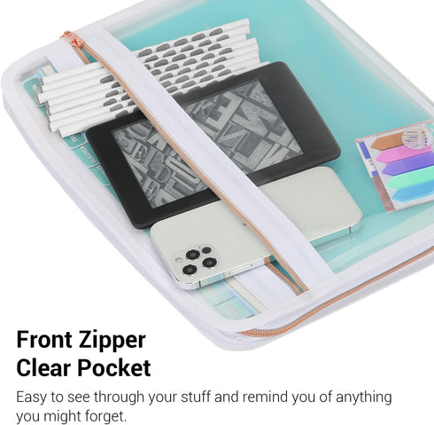 Mukawa 13 Pocket Expanding File Folder, Zipper Accordion File Folder, Expandable Folder with Customized Labels,
