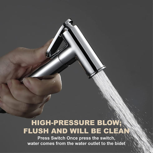 ZLOCYIVHE Handheld Bidet Sprayer for Toilet, Baby Cloth Diaper Sprayer Brass Round Toilet Sprayer High Pressure