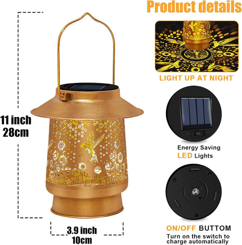 Hummingbird Mothers Day Gifts Solar Lanterns Outdoor Waterproof Solar Lights Garden Decor Gifts