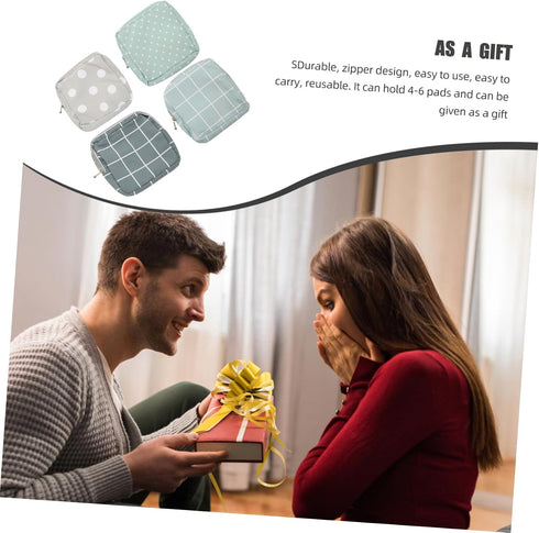4Pcs Portable Menstrual Pad Storage Bag Waterproof Sanitary Napkin Holder Makeup and Coin Pouch for Teen Girls