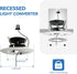 5/6" 1 Pack Jolux Instant Recessed Can Light Conversion Kit, No Tool Needed, Can to Pendant, Ceiling & Hanging Light