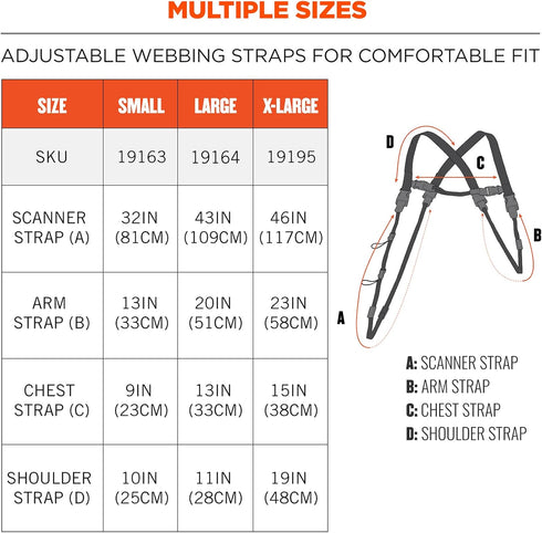 Ergodyne - 19163 Squids 3132 Barcode Scanner Harness, Small, Black