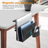 LUKETURE Desk Side Storage - Under Desk Laptop Holder, 2 Tier Steel Hanging Storage, No Drill Organizer, Black