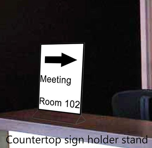 8 Pack 5x7 Inch Counter Marketing Holders Sign Holder Double Sided Top Load Clear Acrylic Menu Price List or Notice