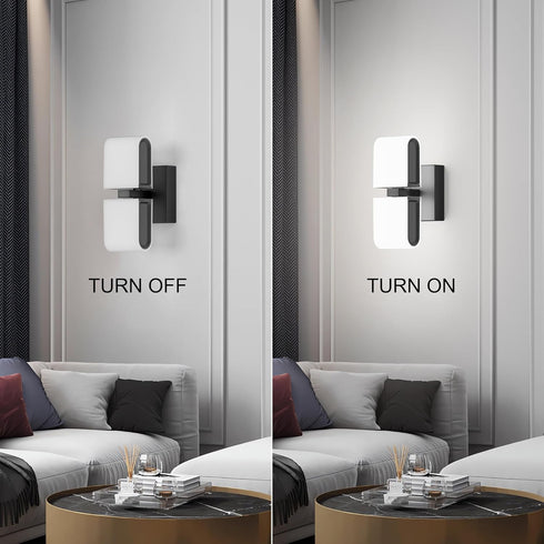 6000K Aipsun Black Wall Sconces Hardwired Modern LED Sconces Wall Lighting Indoor Wall Sconce for Living Room Hallway