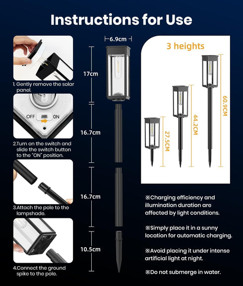 2 Pack IP65 ALFIOT Solar Pathway Lights Outdoor, Bright Solar Lights Outdoor, Waterproof Solar Garden Lights Solar