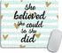 She Could Watercolor Rubber Mouse Mat - Heart & Inspirational Quote Mousepad