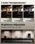 2Pack 16inch Dimmable 3 Closet Counter Under Cabinet Lighting, Rechargeable Motion Sensor Light Indoor, Color Temps