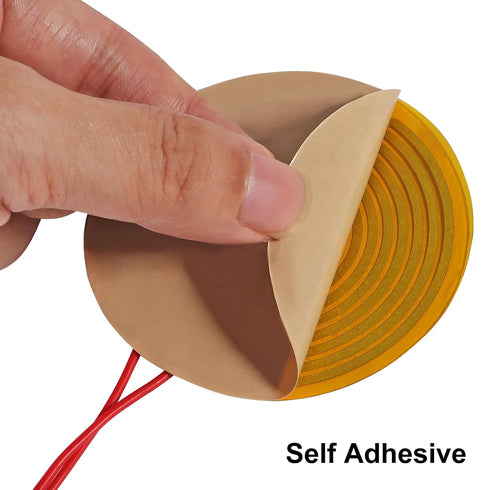 12pcs 12V 13W Flexible Polyimide Heater Plate Round Adhesive Heating Film 70mmx70mm.