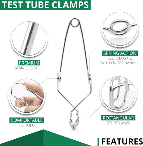Essential Lab Tools Starter Pack, Crucible Beaker Tongs, Lab Spatula, Test Tube Clamps, Premium Quality
