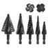 ZELCAN Step Drill Bit Set, 5PCS Titanium-Coated HSS Bits, 50 Sizes for Metal, 1/4" Hex Shank