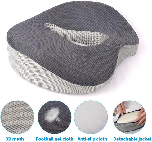 Pacico Memory Foam Seat Cushion for Office Chair, Home Chair, Car Seat, Airplane, Wheelchair, Pain Relief for Long