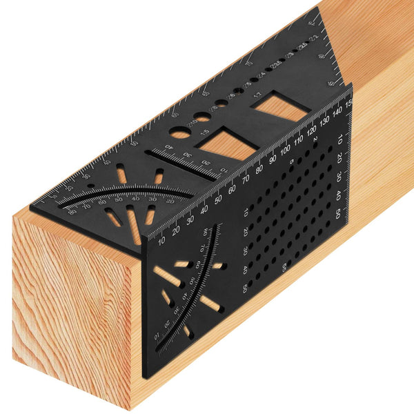 Woodworking Carpenter Square Rule, Baowox 3D Aluminum Alloy Angle Measuring Tool for Engineers and Carpenters
