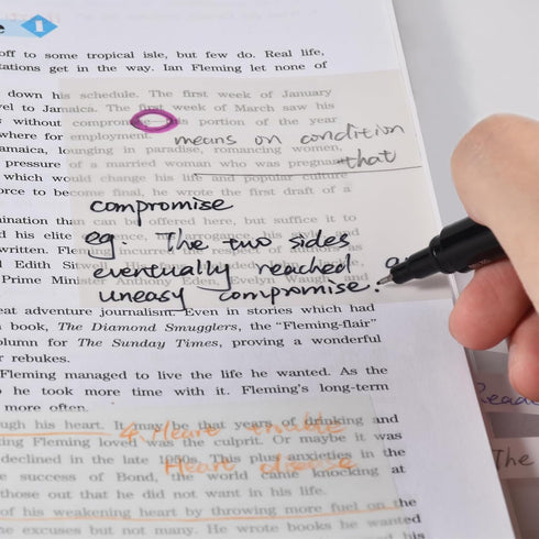 BAYTORY 1610 Sheets Transparent Sticky Notes, Clear Waterproof 3 x 3 inch Memo Pad for Annotating Books