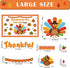 Thanksgiving Turkey Bulletin Board Set, Fall Classroom Decoration with Autumn Maple Leaves Cutouts