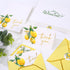 50 Pack Summer Whaline Lemon Gold Foil Thank You Cards Boxed Greeting Cards with Envelopes Stickers Yellow Lemon Flower