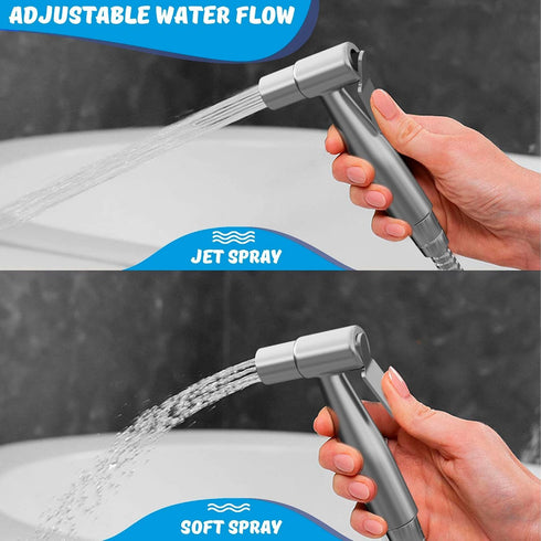 Premium Bidet Sprayer - Handheld Bide Jet Spray for Toilet | Adjustable Water Pressure | Leak-Proof Stainless Steel